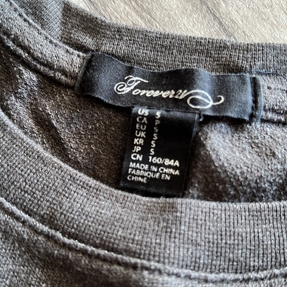 FOREVER 21 | Rhinestone Embellished Crewneck Sweatshirt Gray Size Small - Picture 7 of 15